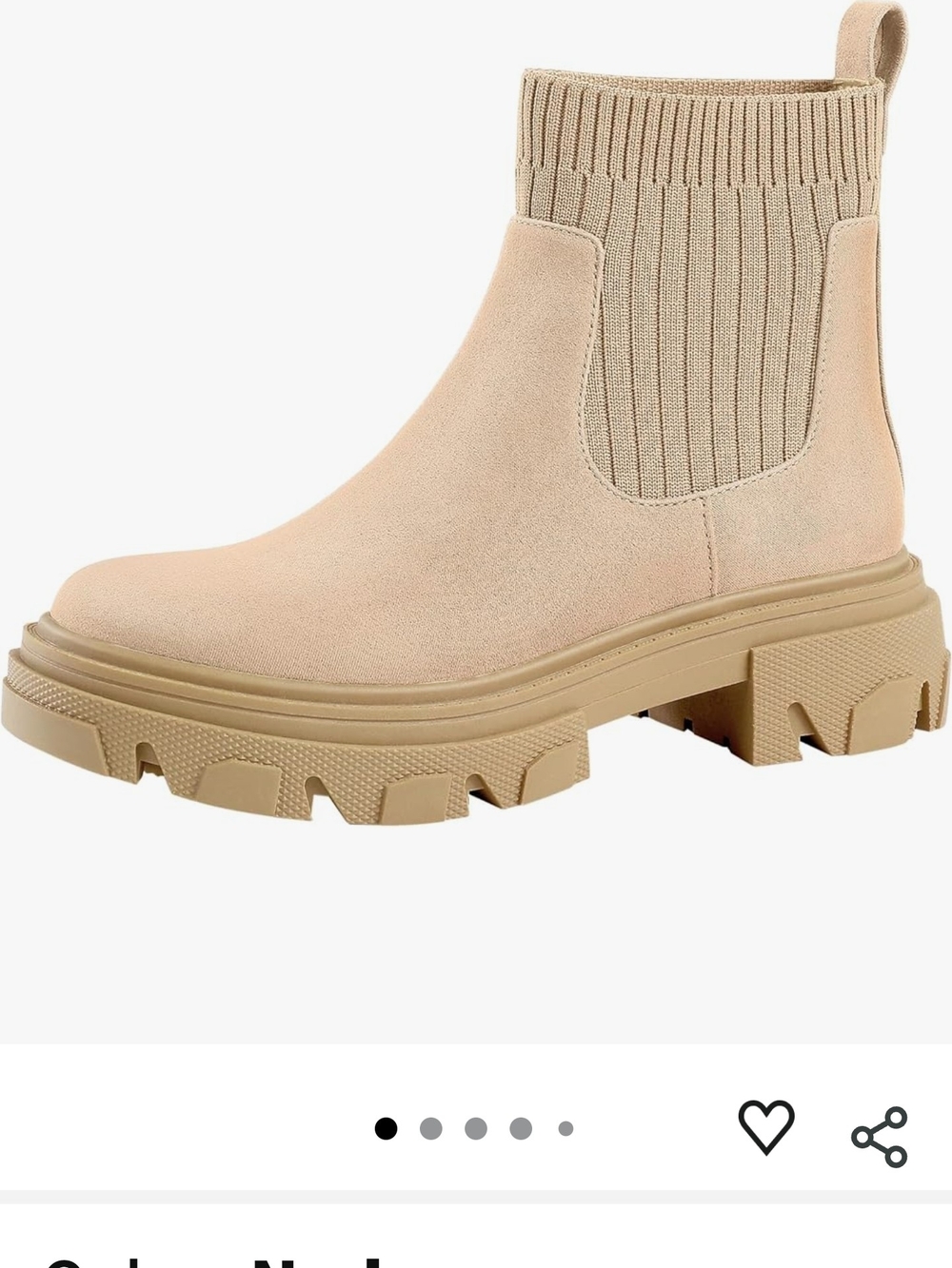 Women's Chunky Chelsea Bootie in Neutral Beige 8.5